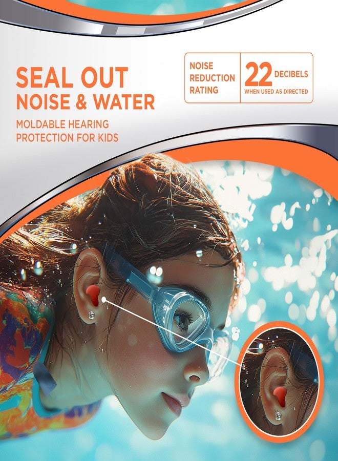 HEAROS Reusable Kids Ear Plugs for Swimming - Floating Silicone Putty, One Size Fits All Mouldable for Ultimate Comfort, Waterproof to Prevent Swimmers Ear, 6 Pairs with Case NRR 22 Hearing Protection - Image 3